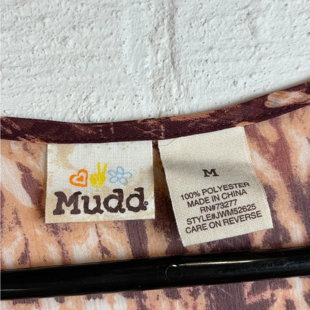 Vintage Y2K Mudd Bohemian Sheer Casual V-neck Lightweight Summer Blouse Medium - Image 3