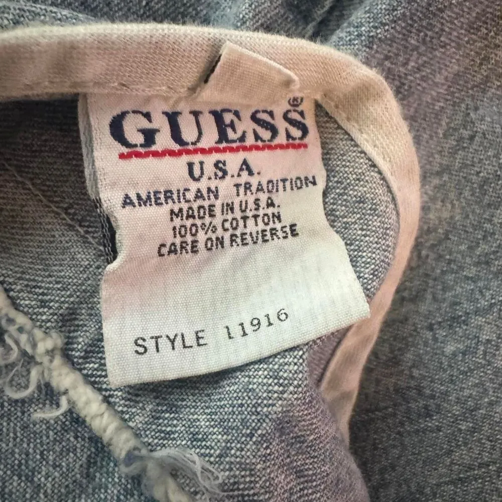 Vintage Guess Women's Blue Made in USA Jean Shorts Size 31 - Image 3