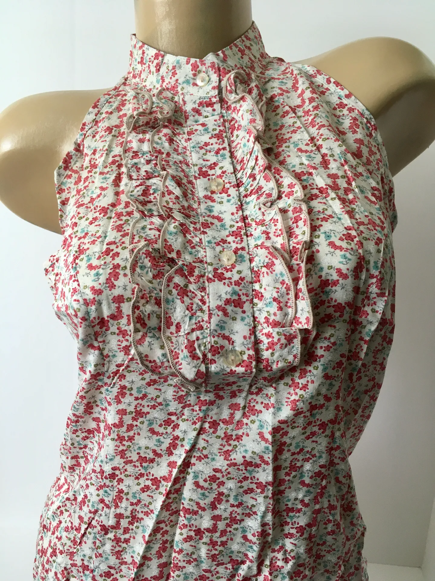 Red Floral Blouse, Medium - Image 5