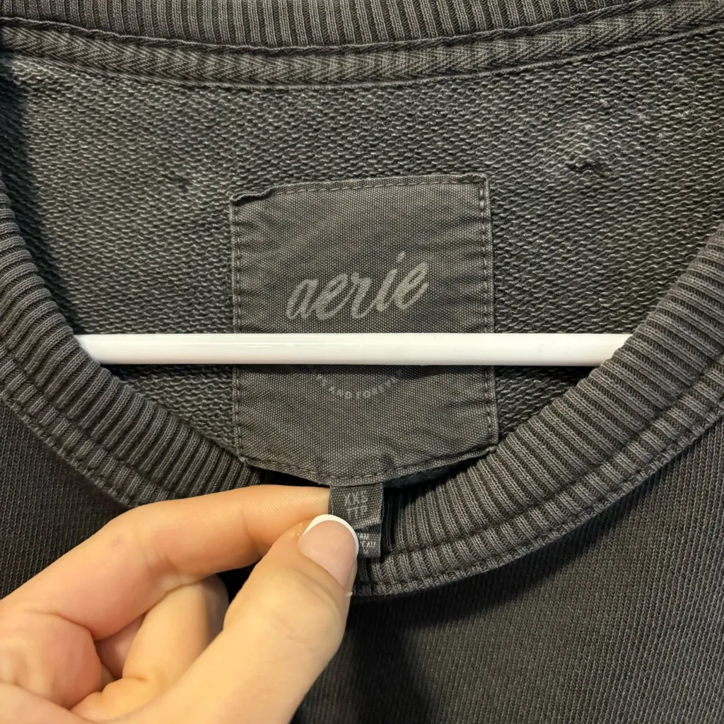 Aerie Keep It Light Crochet Crew Sweatshirt - Image 6