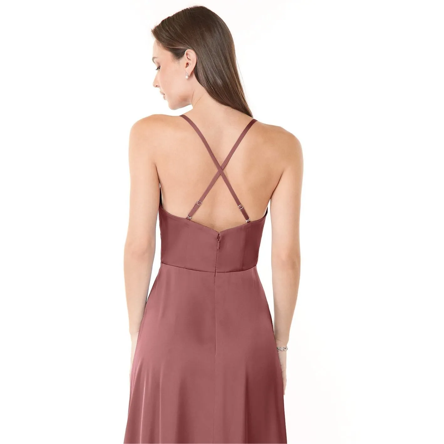 ✨AZAZIE MINA STRETCH SATIN LiGHT PINK DRESS✨ - Image 4