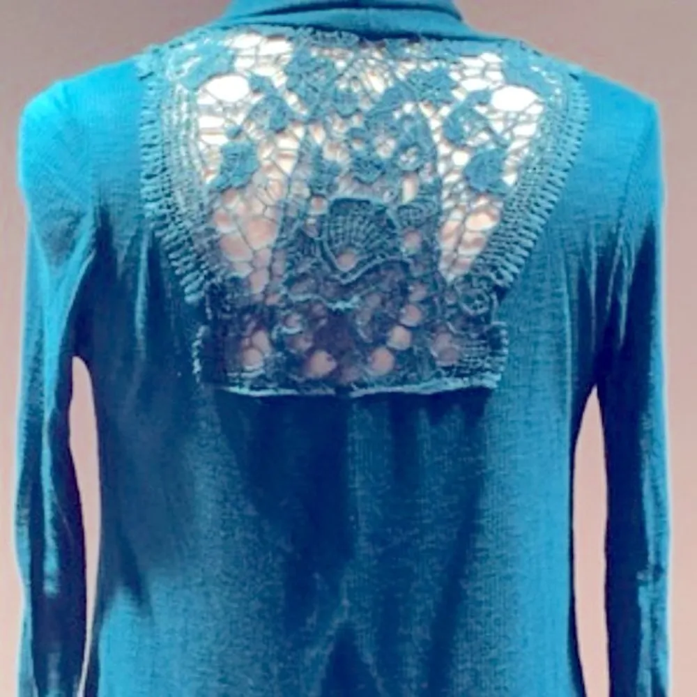 Julie’s Closet Teal Open Cardigan  - Image 2