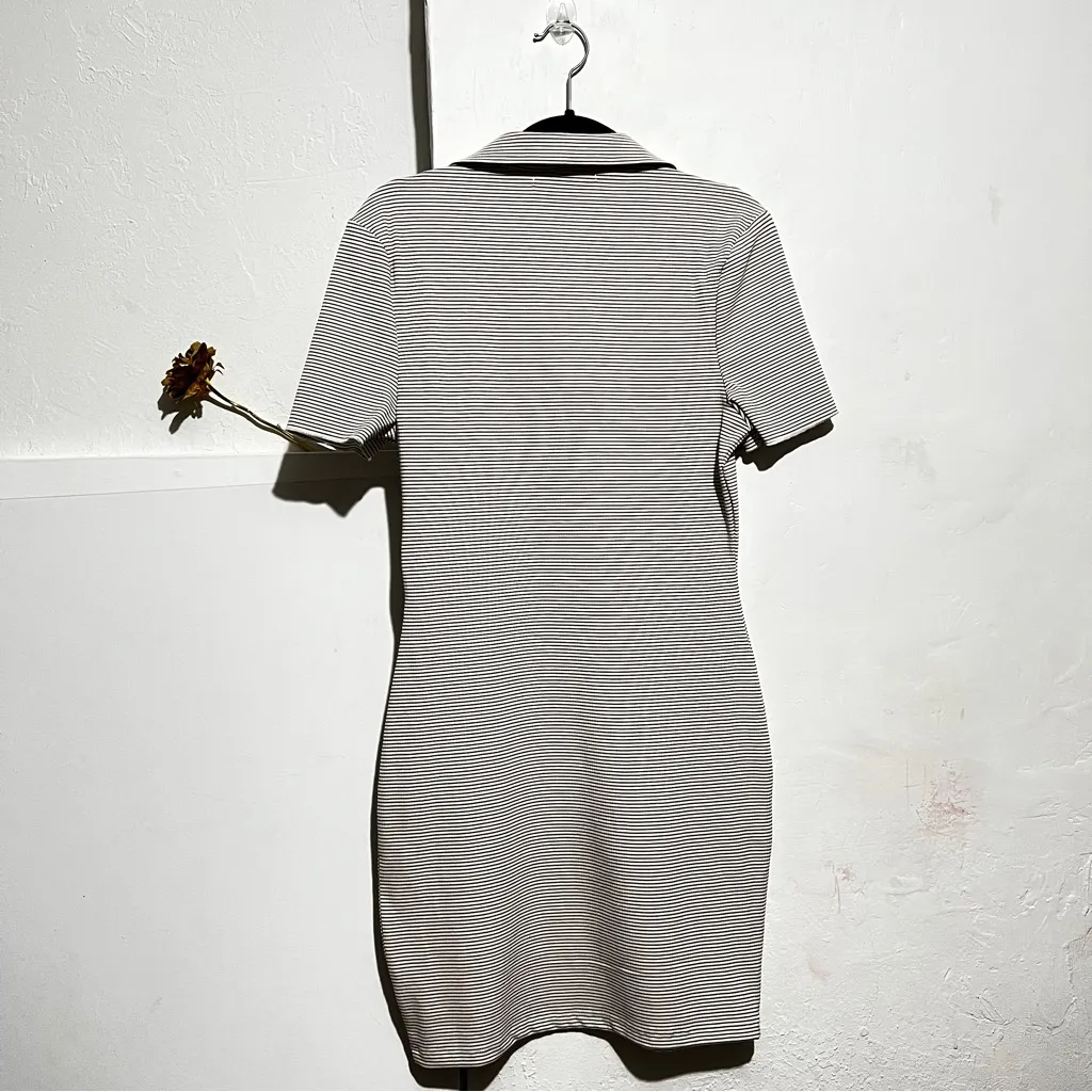 Dress Liberty Love pinstripes  polo dress shirt  size Medium M :  Box 0011 - Image 3