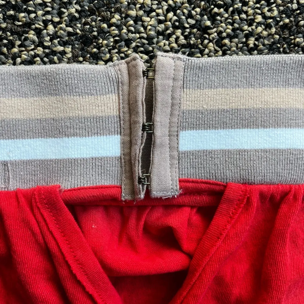 We the Free Womens Red Bandeau Tube Top Size XS Smocked Ruffle Hem Stripe - Image 3