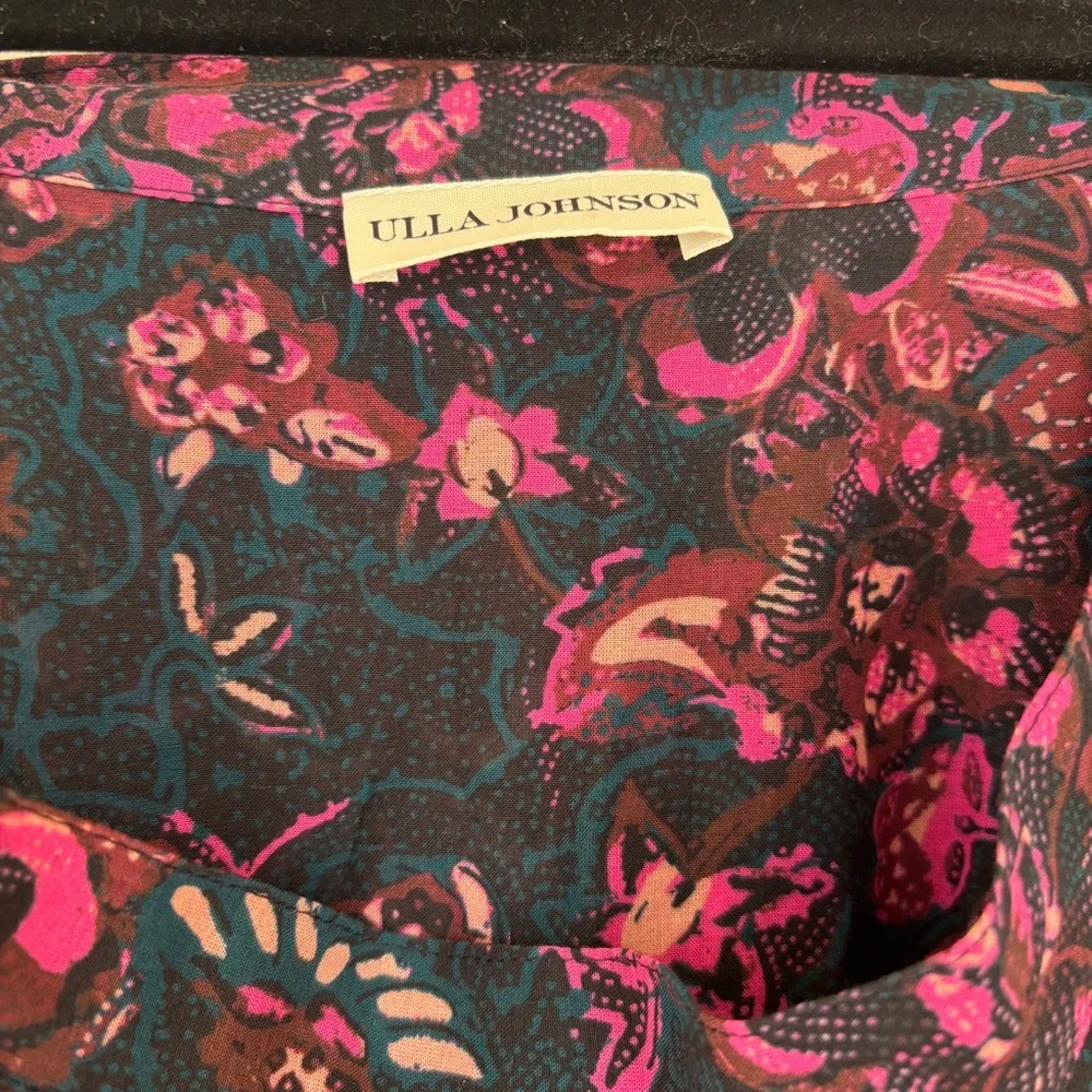 ULLA JOHNSON Amalia Midnight Floral Midi Skirt‎ Tiered Ruffle Pink Navy Size 2 - Image 10