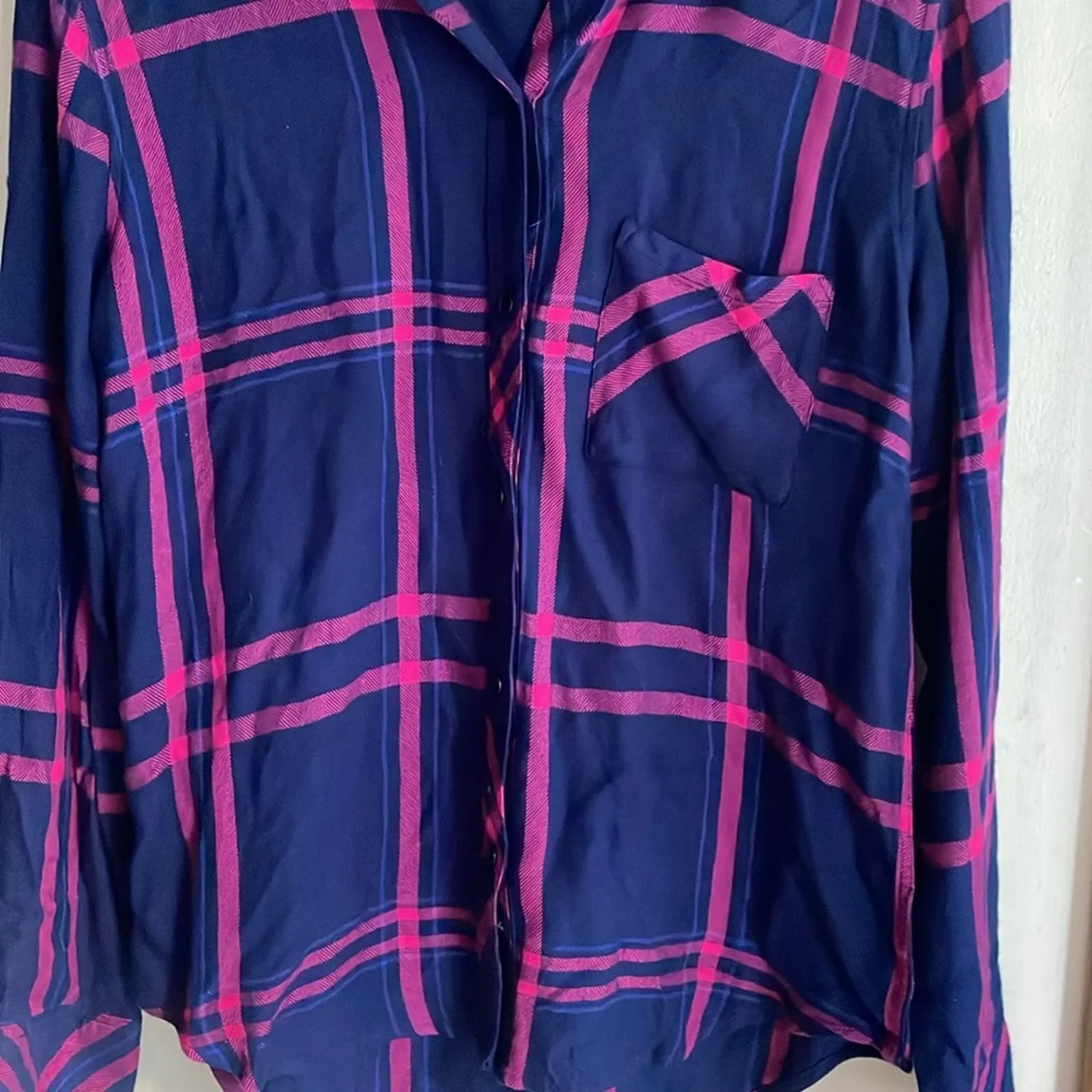 Rails Hunter Plaid Shirt in Navy Lipstick - Image 7