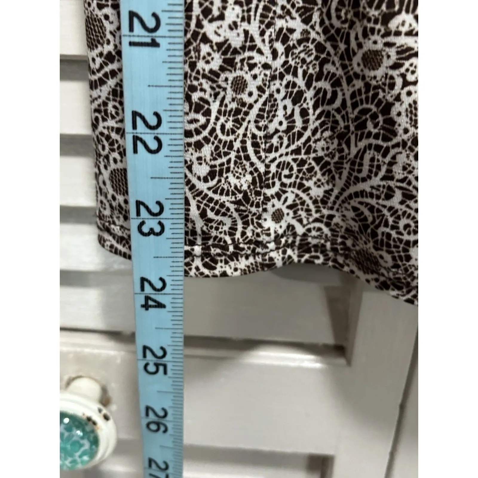 Perceptions Paisley Short Sleeve Round Neck Tie Back Blouse Size‎ 8 Brown Boho - Image 3