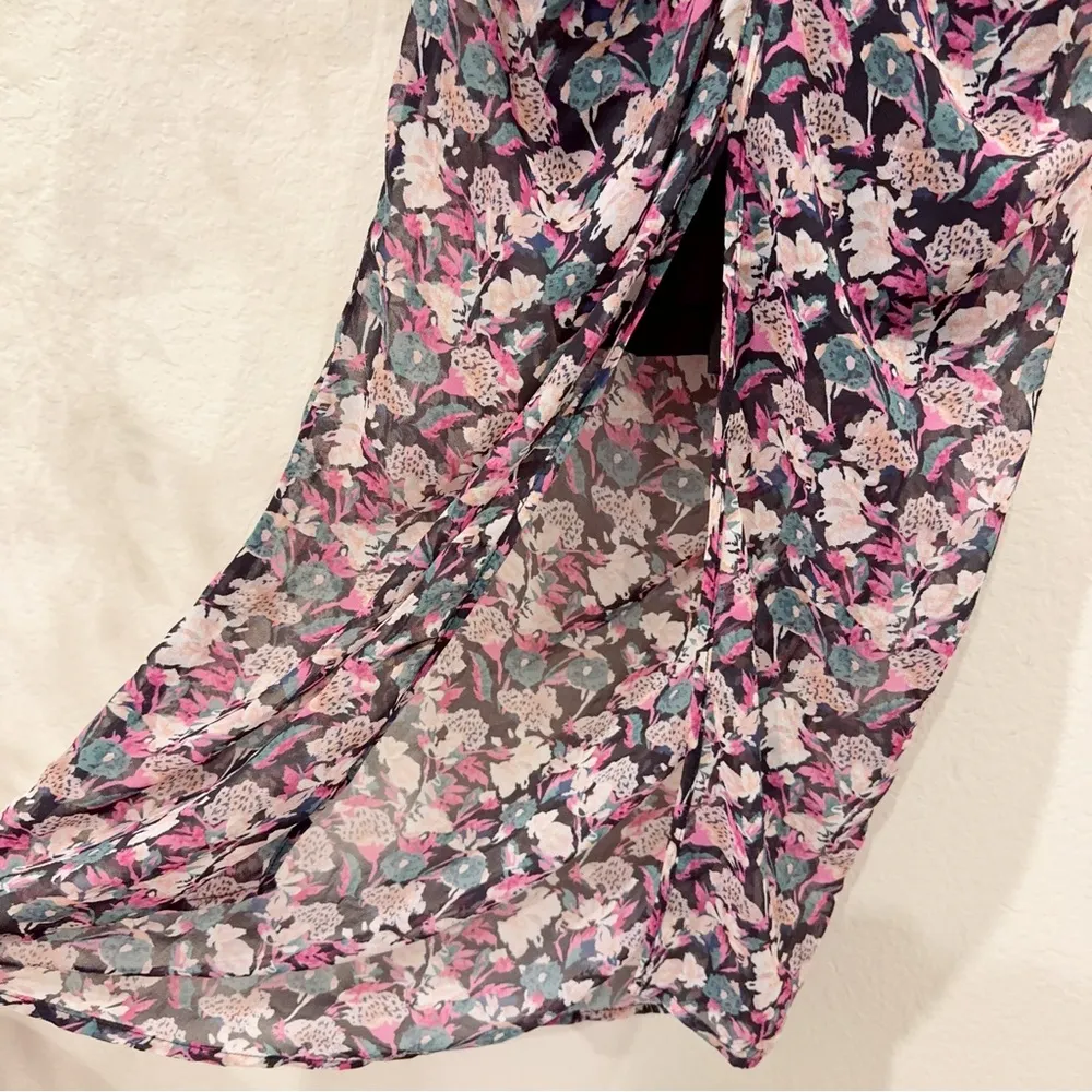 ASTR the Label Jamila Long Sleeve Midi Dress Teal Pink Multi Size Small NWT - Image 6