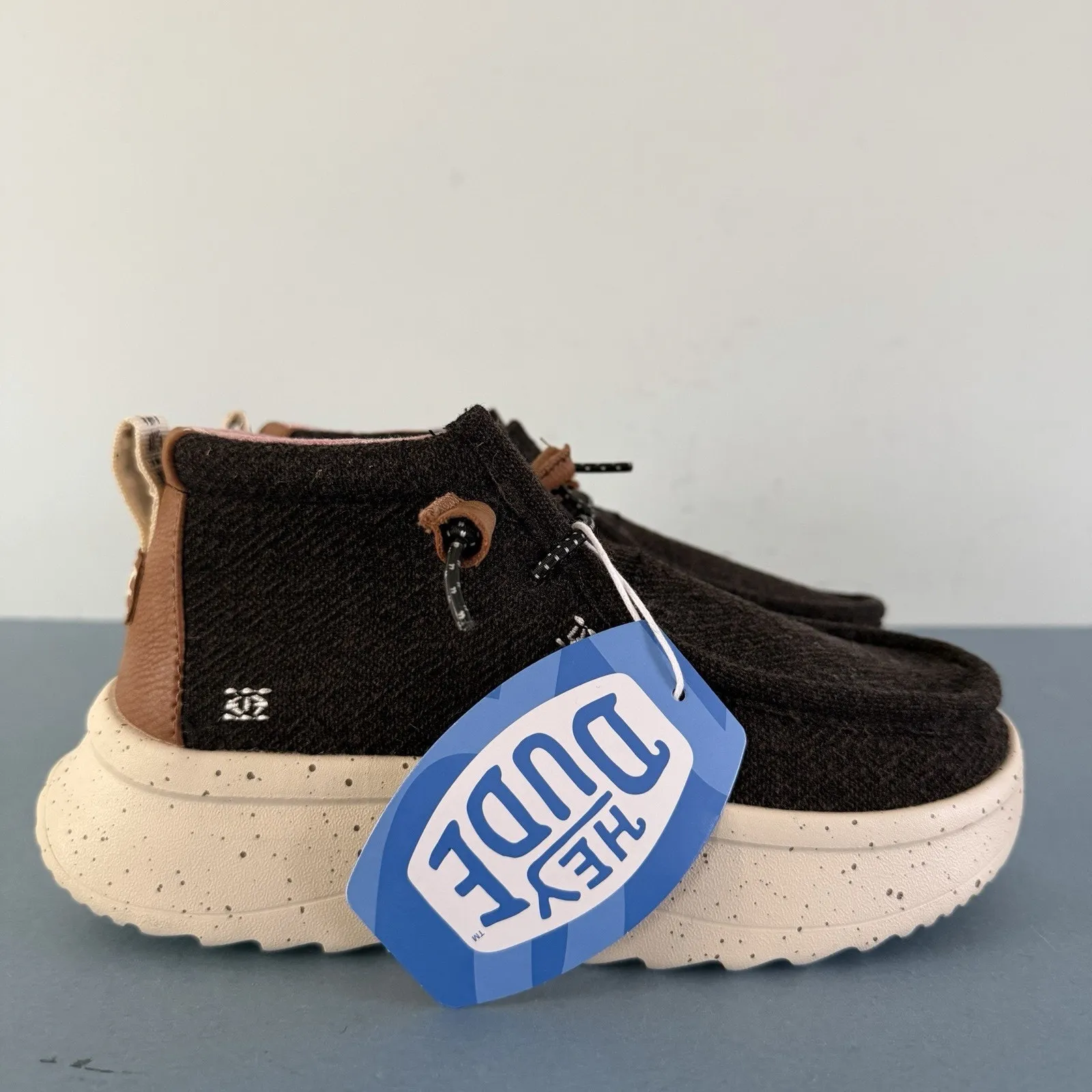 NWT Hey Dude Wendy Peak Hi Wool Moccasin Sneakers Cocoa Brown Ankle Booties - Image 4