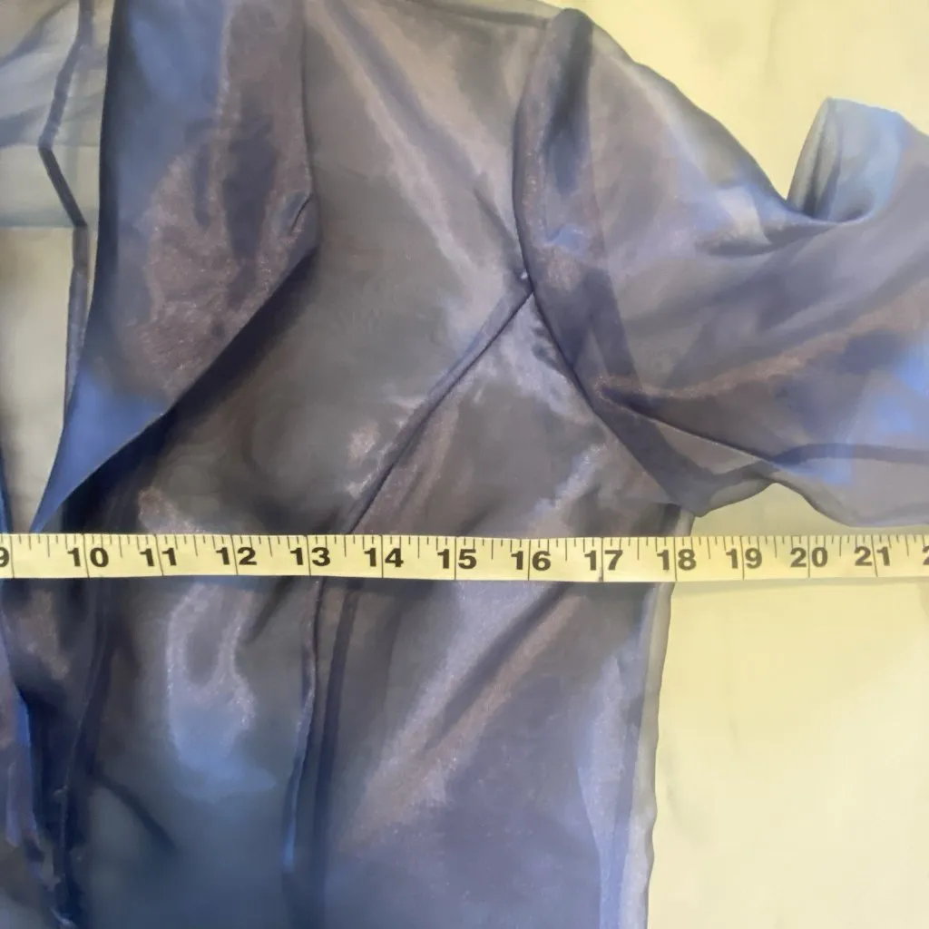 Alex Evenings Dress Womens 6 Periwinkle Blue‎ Sheen Shine Mother of the Bride - Image 13