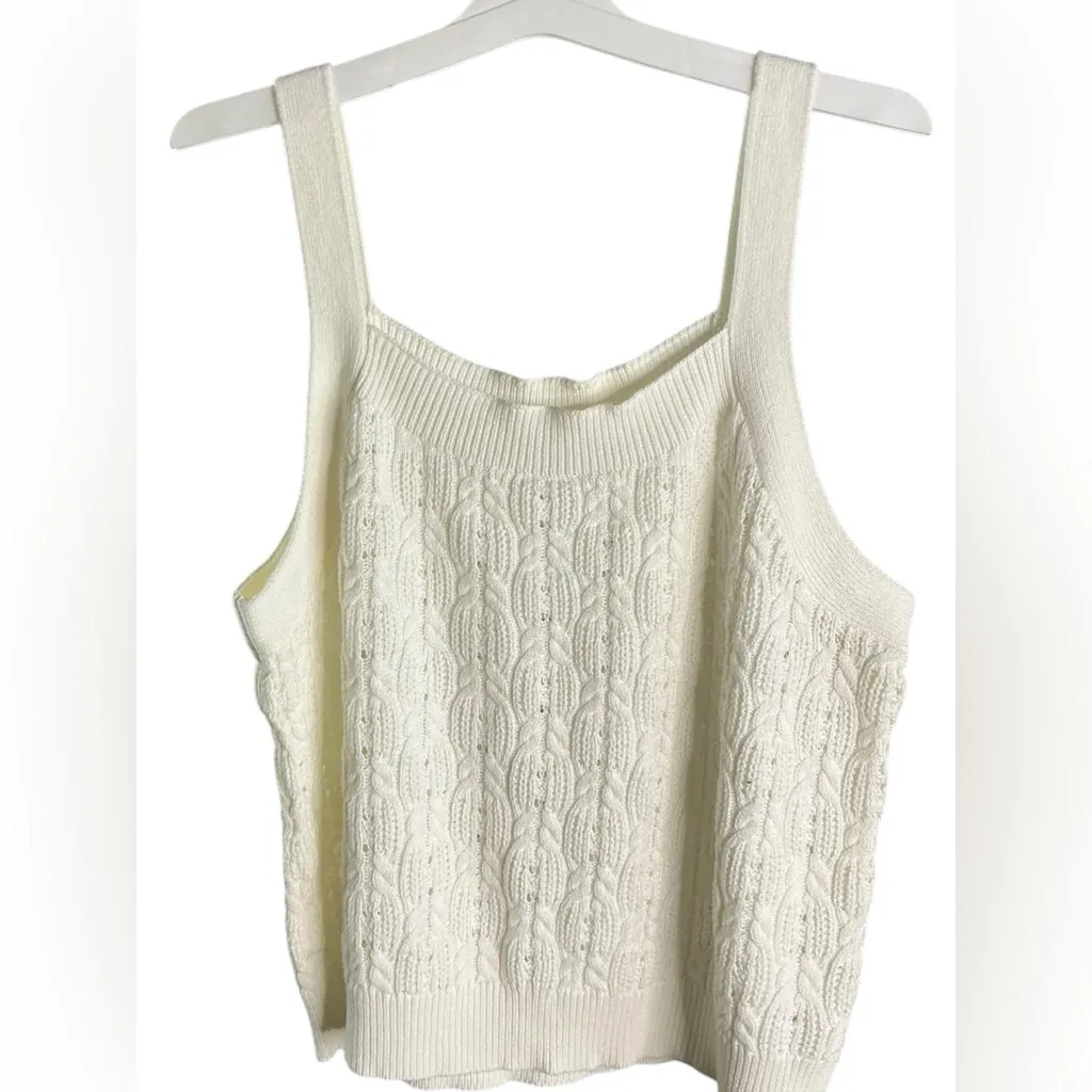 Time and Tru Ivory Knit tank sweater White Size undefined - Image 3