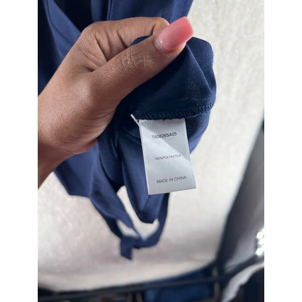 Lemon TART Womens‎ Tops Size XS Feronia Dolman Short Sleeve Wrap Blouse Blue - Image 8