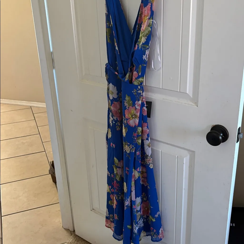 NWT Lulus Sensational Season Blue Floral Print Tie - Image 2