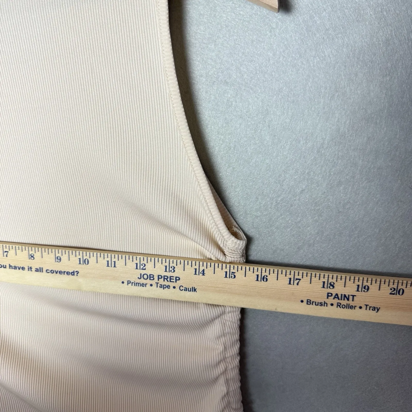 Romwe Beige Dress Sleeveless Adjustable String Ruched Sides Size M - Image 8