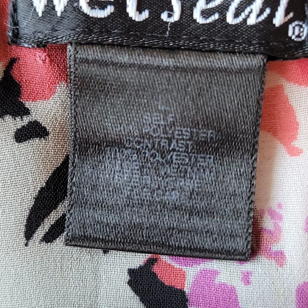 Vintage 90s, Y2K | Wet Seal | Sheer floral blouse with tie in back | Siz… - Image 5