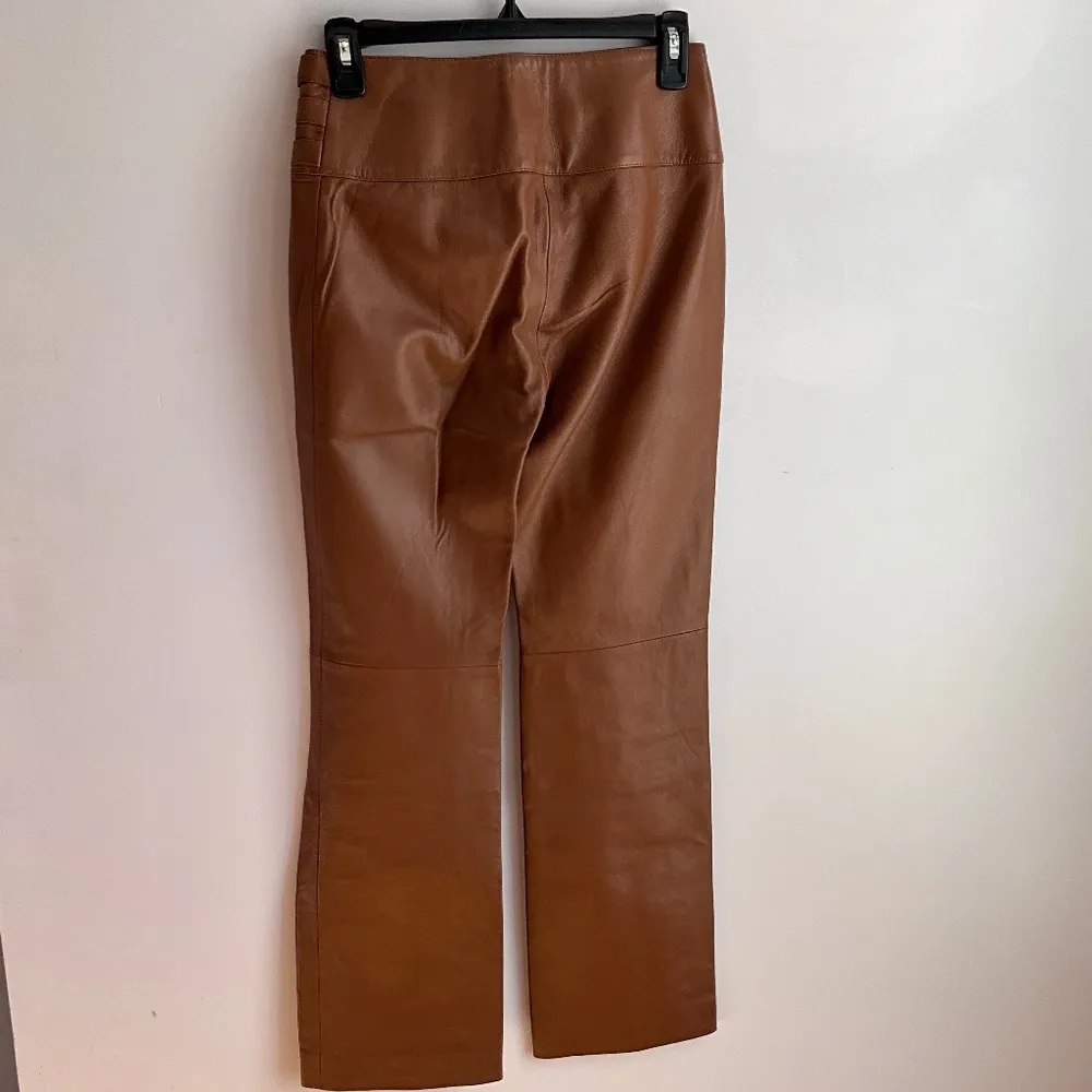 Prandina Brown leather y2k low rise pants Size 2 - Image 3