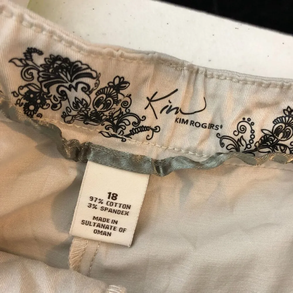 Kim Rogers Womens Khaki Cotton/Spandex Shorts Size 18 - Image 3