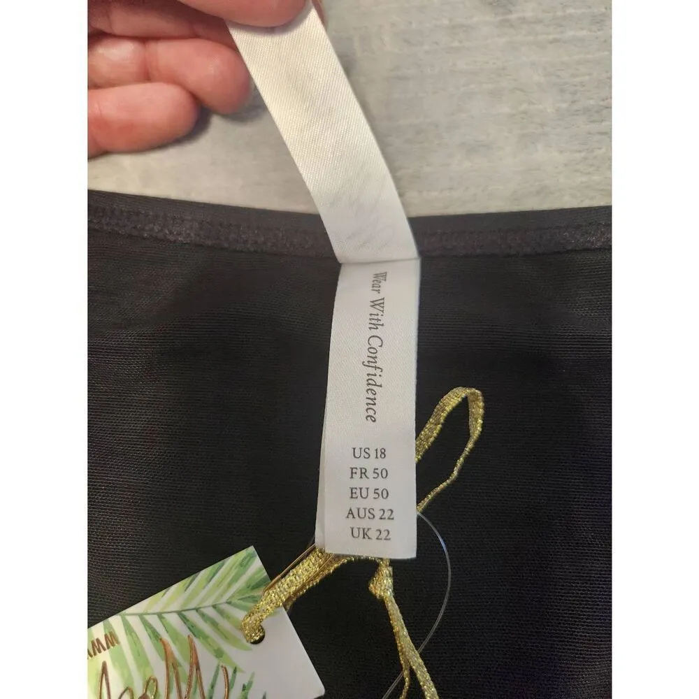 NWT Wolf & Whistle Size 18 Black Bikini Bottom with Lace Edge - Image 3