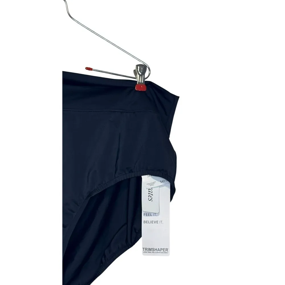 Trim Shaper Women Bikini Bottom Yoke Top Brief High Waist Slimming Black 20W NWT - Image 2