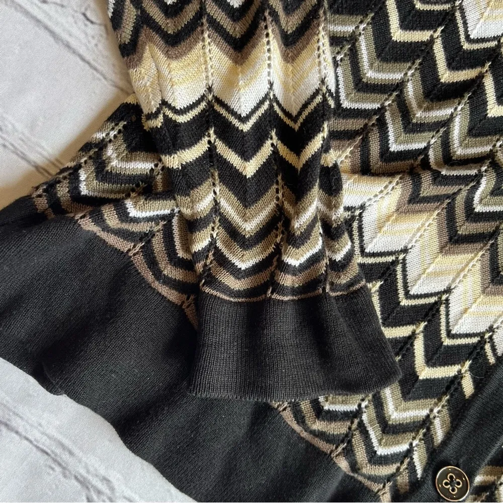 Banana Republic Cardigan Chevron Loose Knit Sweater Med. Maximalist Indie Sleeze - Image 6