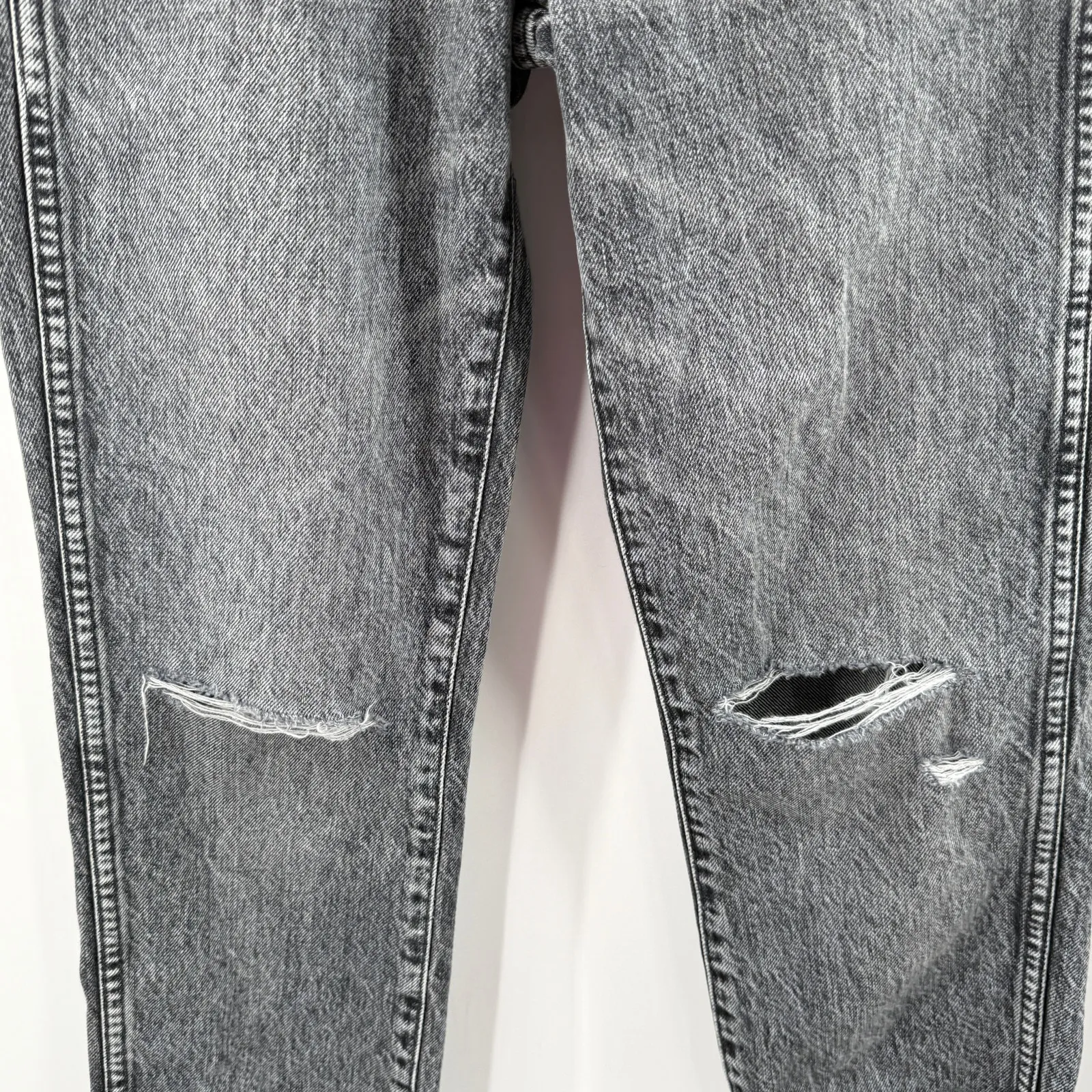 SLVRLAKE Hero Jeans Size 25 Midnight Rider NEW Distress High Rise Fray Straight Black - Image 12