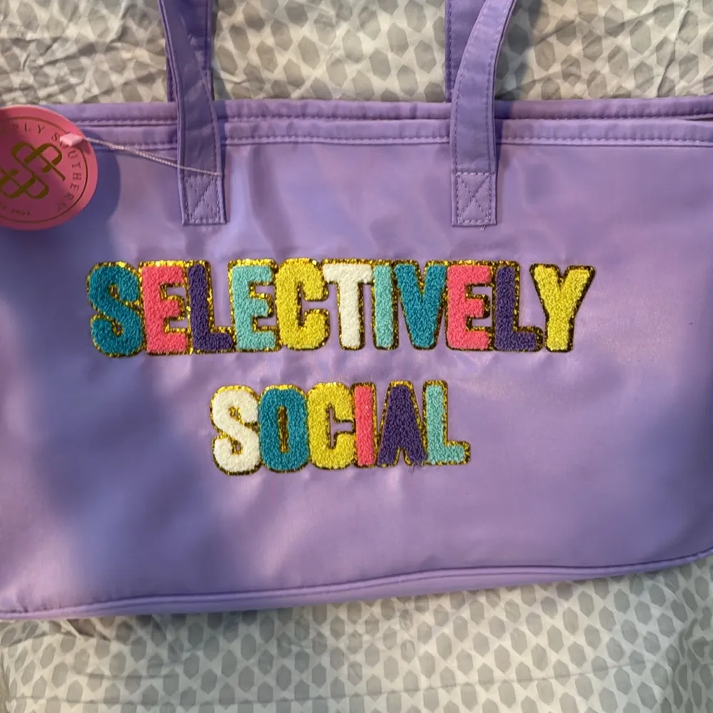 Simply, southern selectively social tote in lavender color - Image 2