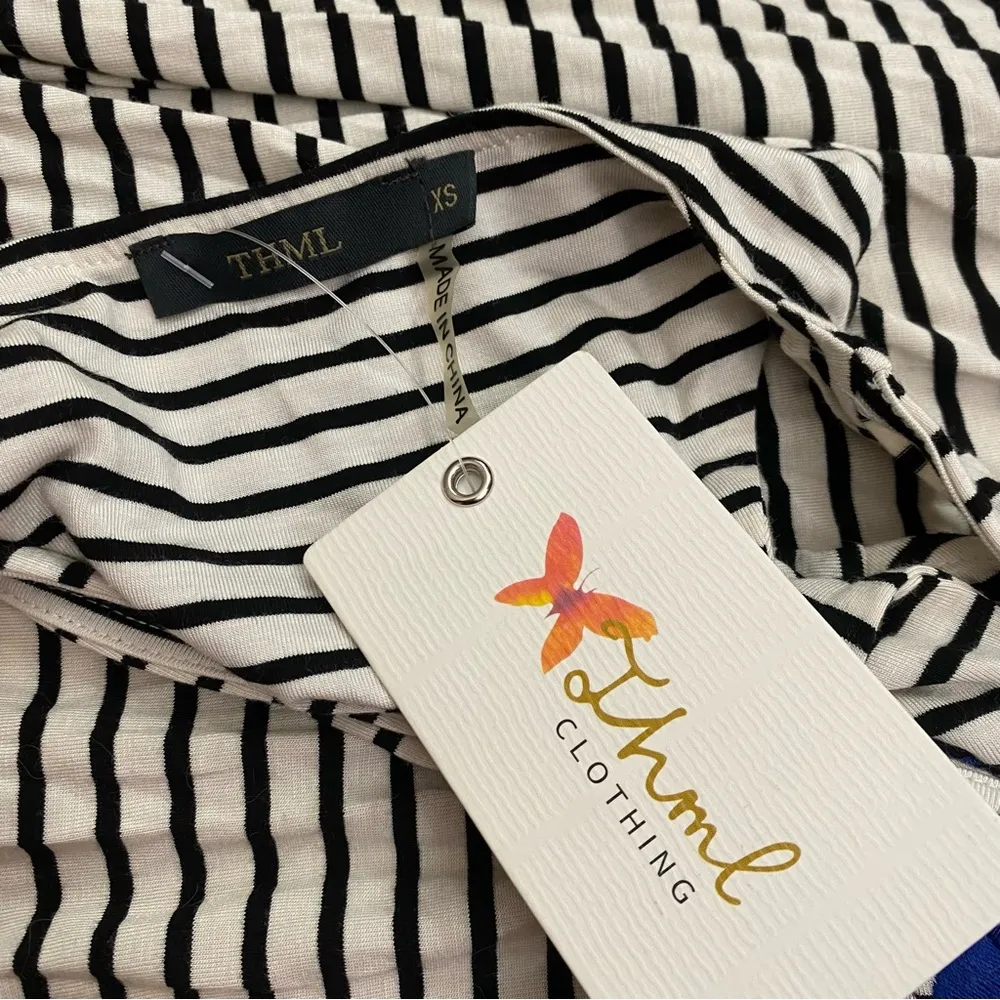 Embroidered striped knit racerback maxi dress vacation resort - Image 6