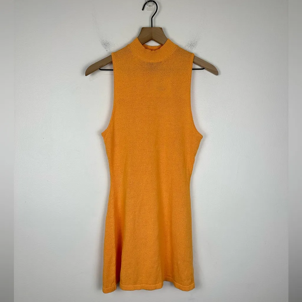 SER.O.YA Revolve Ginger Knit Mock Neck Date Night Mini Dress Women’s Sz S Gold - Image 2
