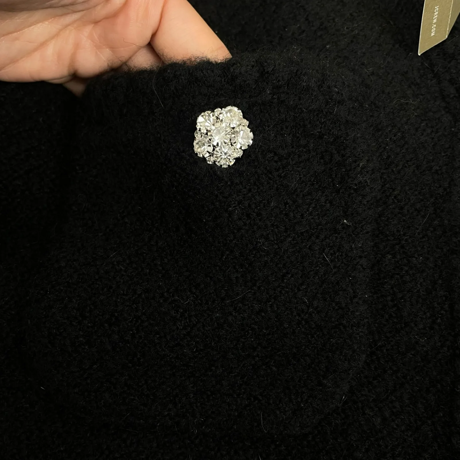 J. Crew Odette Sweater Lady Jacket with Jewel Buttons Black Size M - Image 10