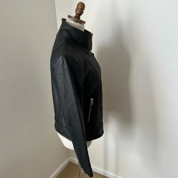 Mackage  Jacket Women S‎ Black Lambskin Biker Soft EUC - Image 4