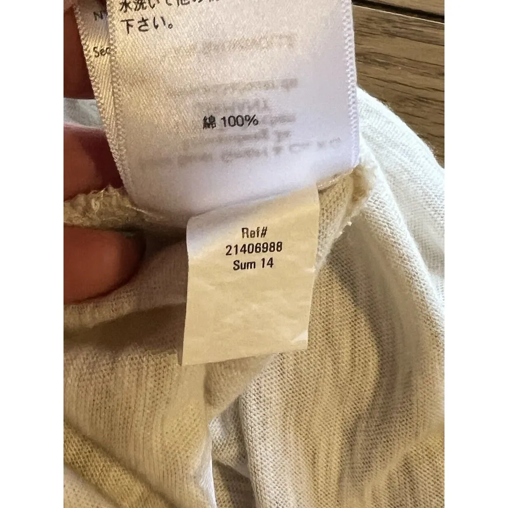 Eddie Bauer Women Scoop Neck T-Shirt Dress Cream‎ 100% Cotton Size Large Comfort - Image 13