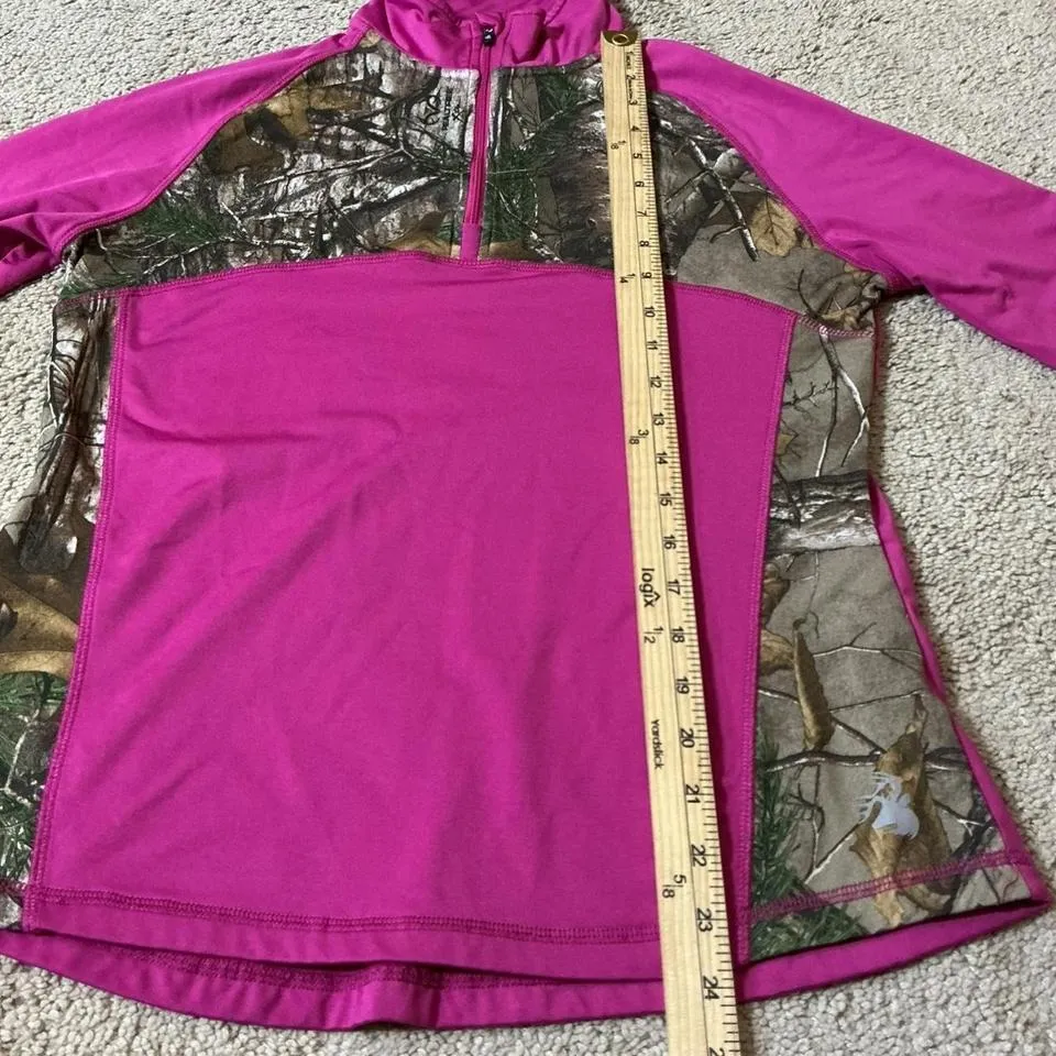 Legendary Whitetails Womens Pink Camo Quarter Zip Long Sleeve Baselayer Size M - Image 4