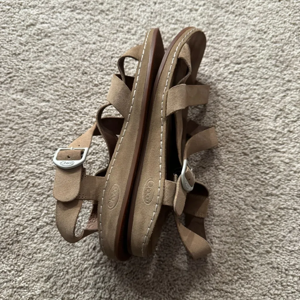 Chaco Wayfarer Strappy Open Toe Sandals w/ Buckle Women's Size 10 Suede Leather - Image 6