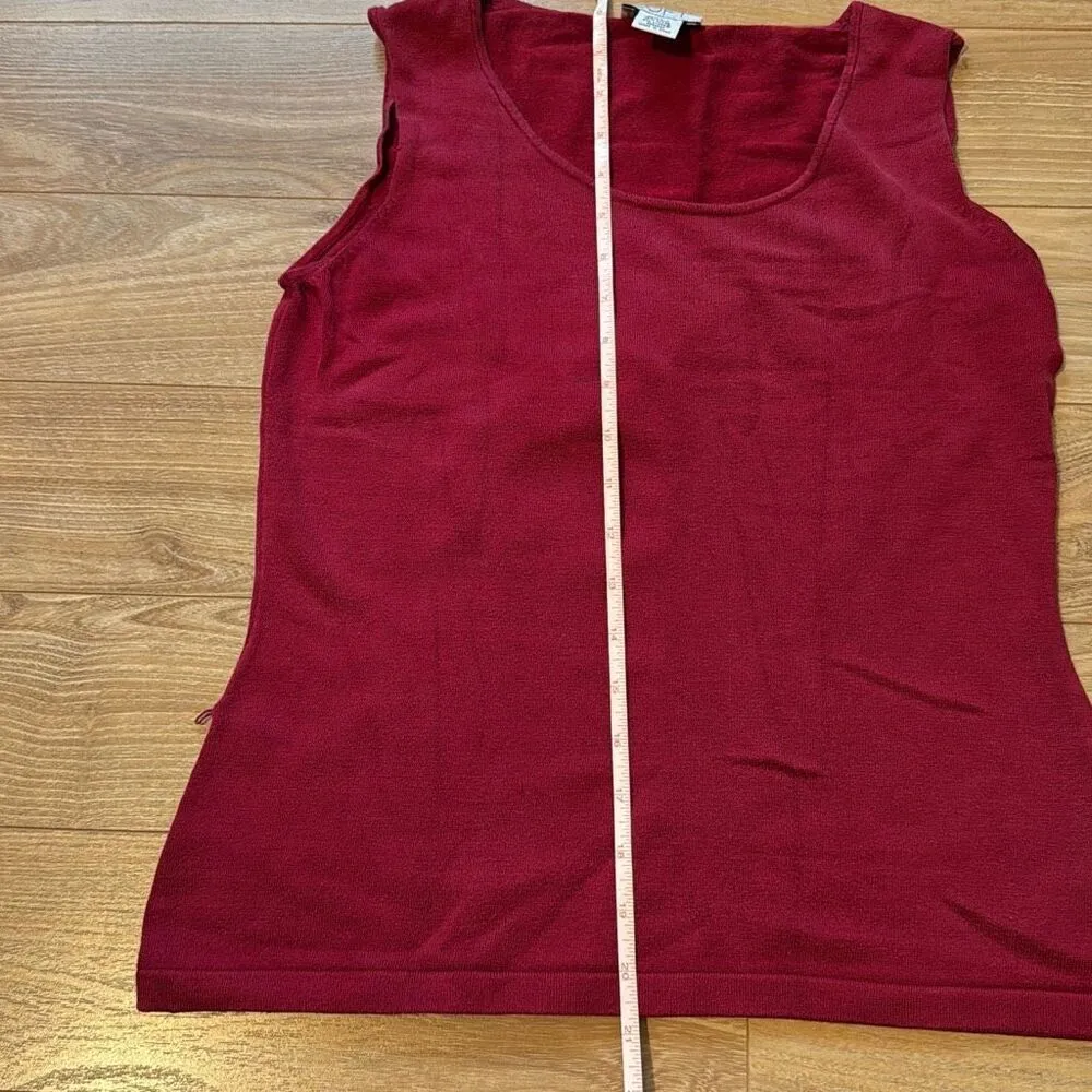 Ann Taylor Loft Red Silk Sleeveless Top Size Medium - Image 4
