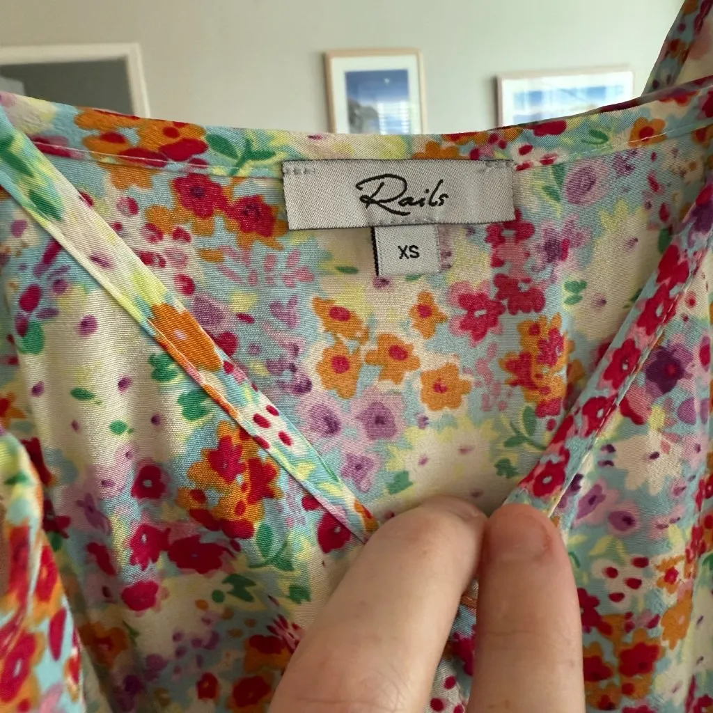 Rails Frida Dress Size XS Color Cream Green Red - Image 4