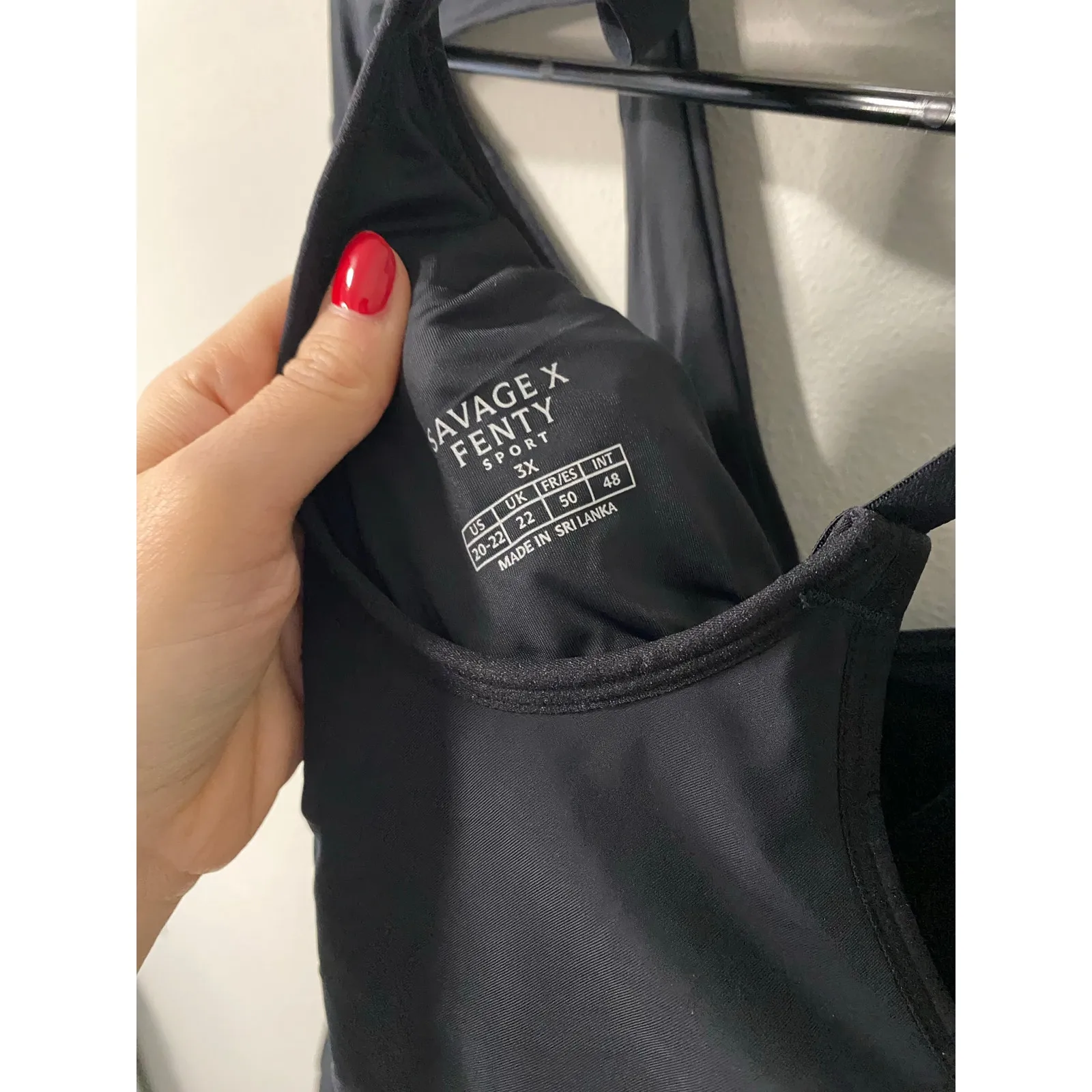 New Savage X Fenty City Girl Long Sleeve Shelf Bra Top Size 3XL Black - Image 5