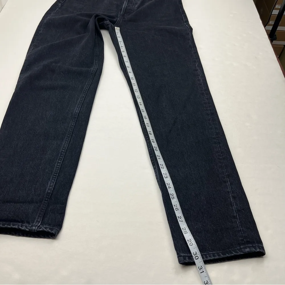 Aritzia Denim Forum The BF High Rise Loose 28L SZ 26 Black Denim Jean Button Fly - Image 5