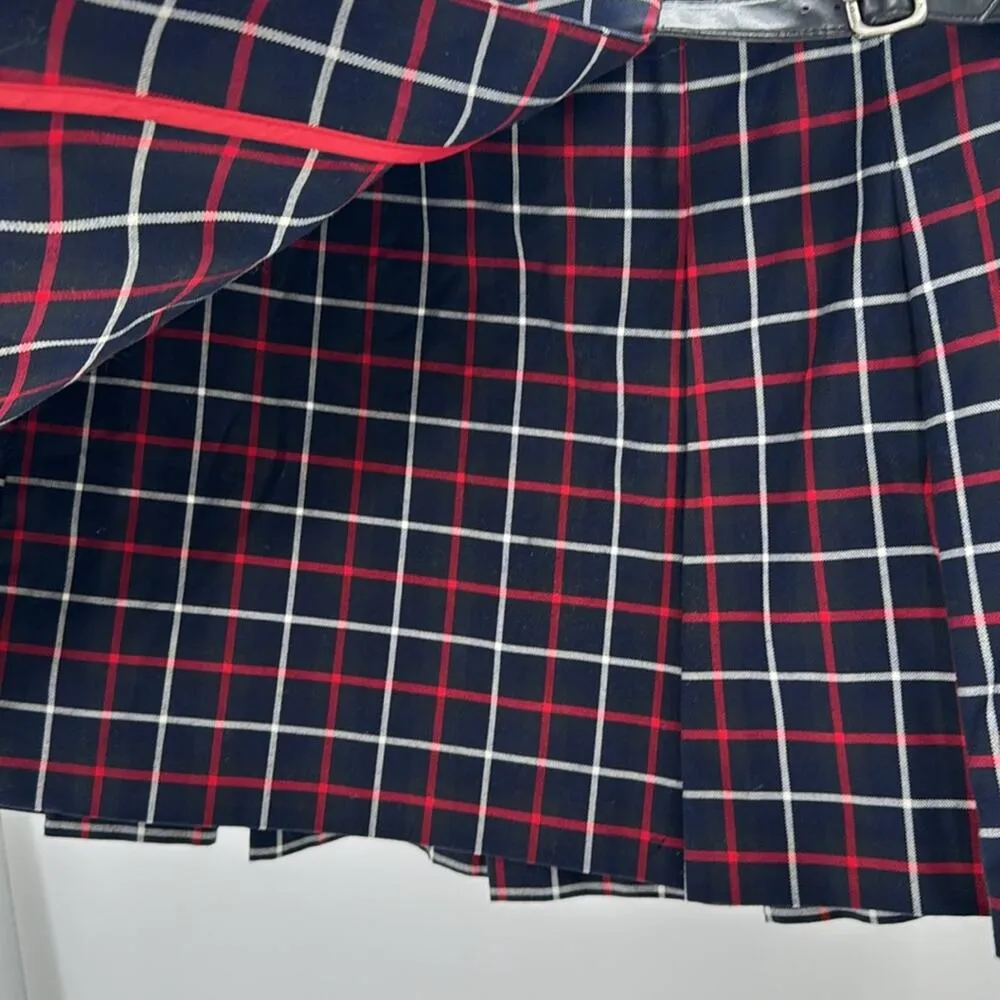 Tommy Hilfiger plaid pleated academia mini skirt 90s school girl anime size 14 - Image 4