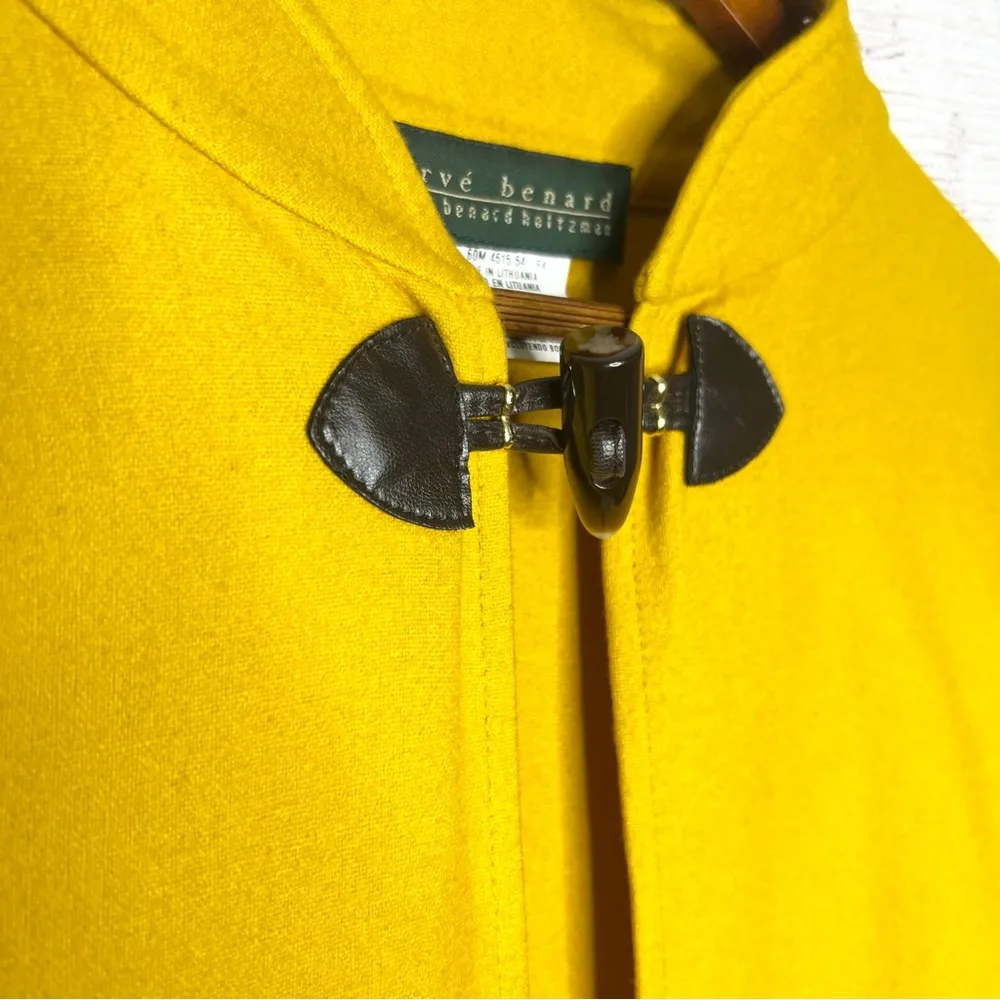 Vintage Harve Benard Mustard Yellow Sweater Cape Poncho Shawl Size Small - Image 3