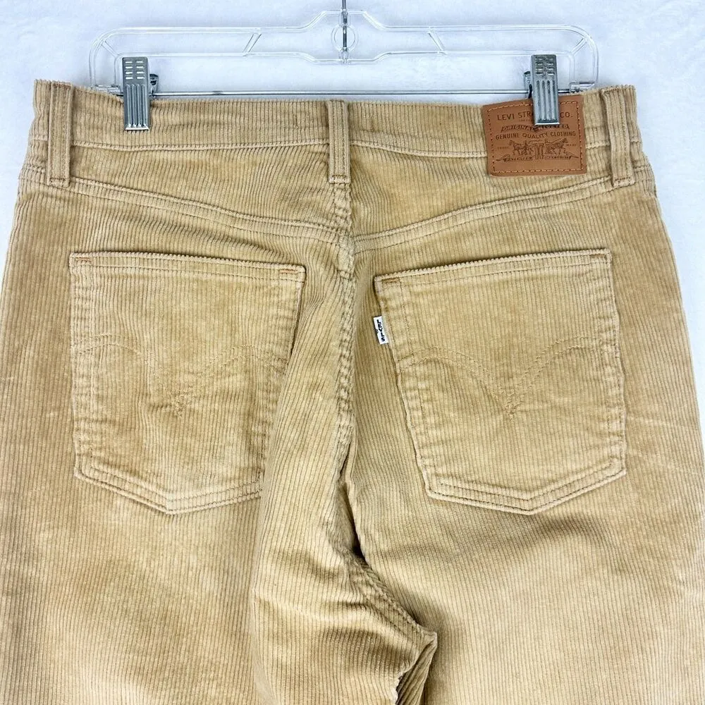 Levi's Premium Ribcage Bootcut Corduroy Pants High Rise Size 31x33 Tan Zip Fly - Image 4