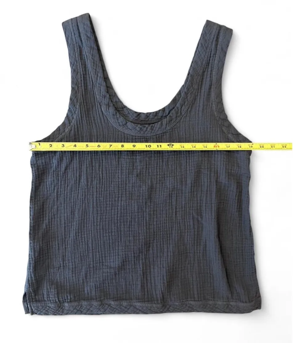 Faherty Organic Cotton Dream Scoop Tank Top Charcoal L - Image 4
