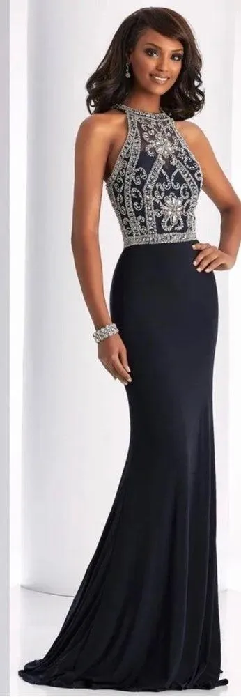 Clarisse 2807 Marsala Maroon Burgundy Silver Prom Dress - Image 3