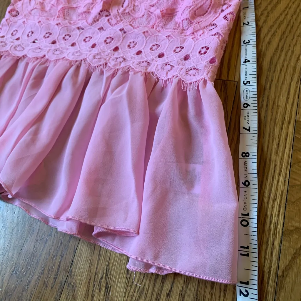Lace cami top babydoll style top in pink size M - Image 10