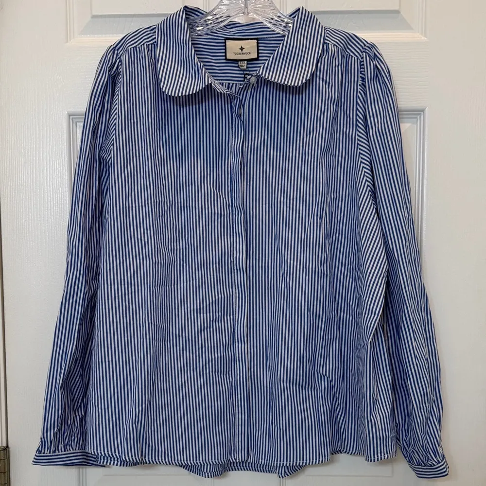 NWT Tuckernuck Blue Stripe Palmer Button Down Shirt Size XXL - Image 4