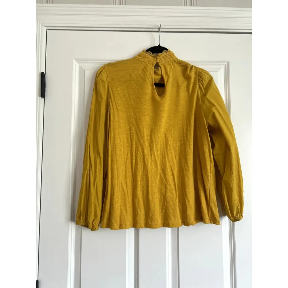 Cupio Yellow High Neck Blouse, size M - Image 3