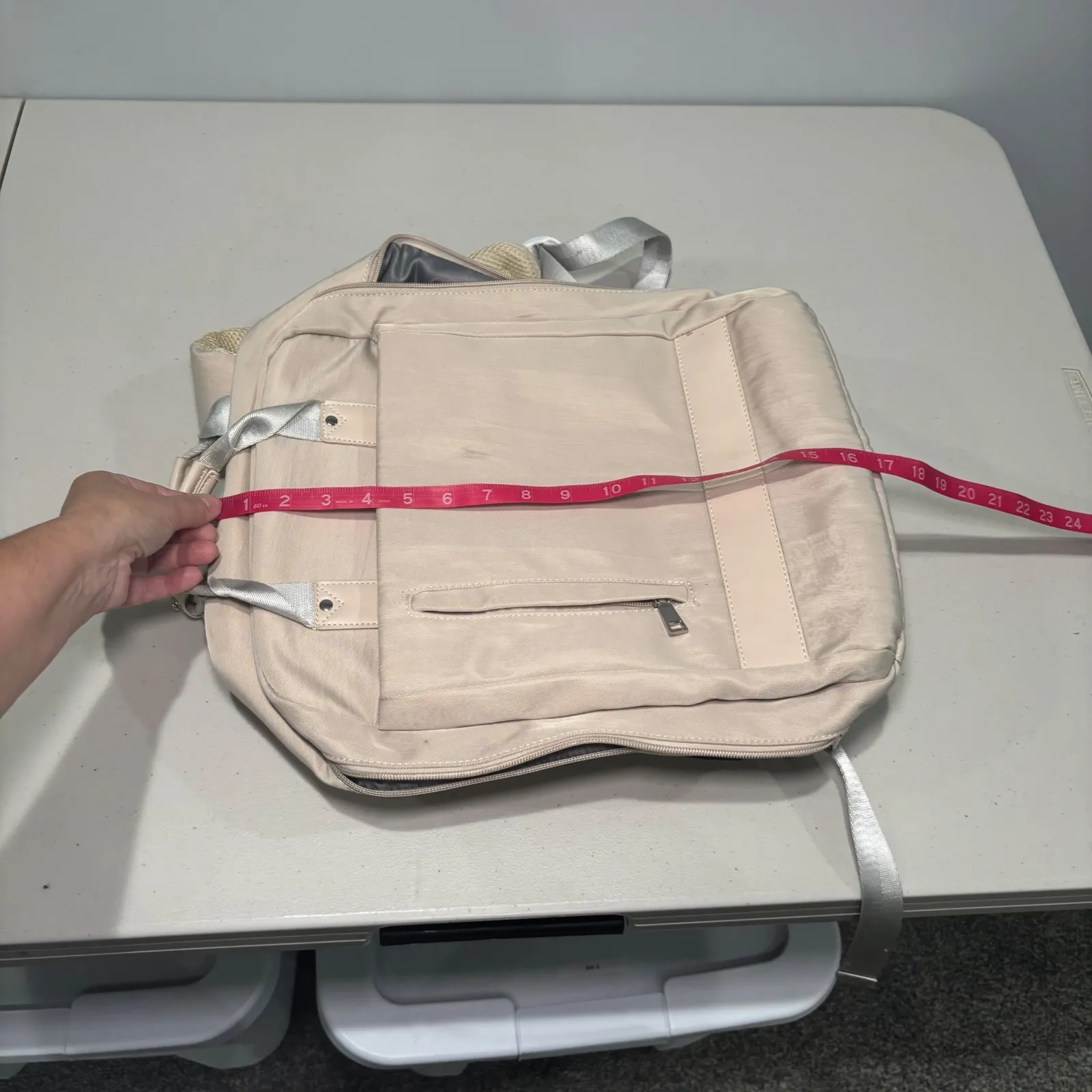 WPJMEFU Beige 15.6‎ Laptop Padded Backpack USB Port Tan - Image 12