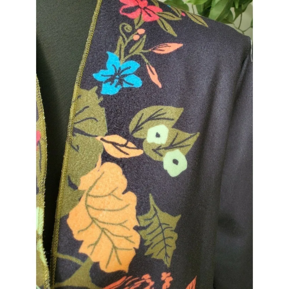 Misslook Floral Long Sleeve Casual Blazer Blue - Image 5