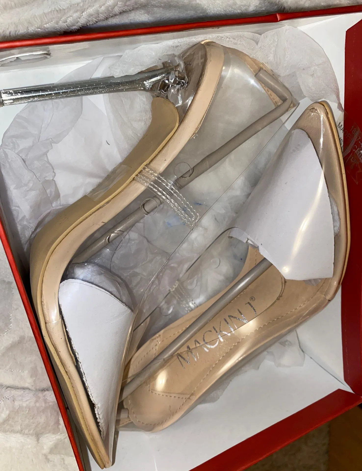 Clear Heels Tan Size 7 - Image 5