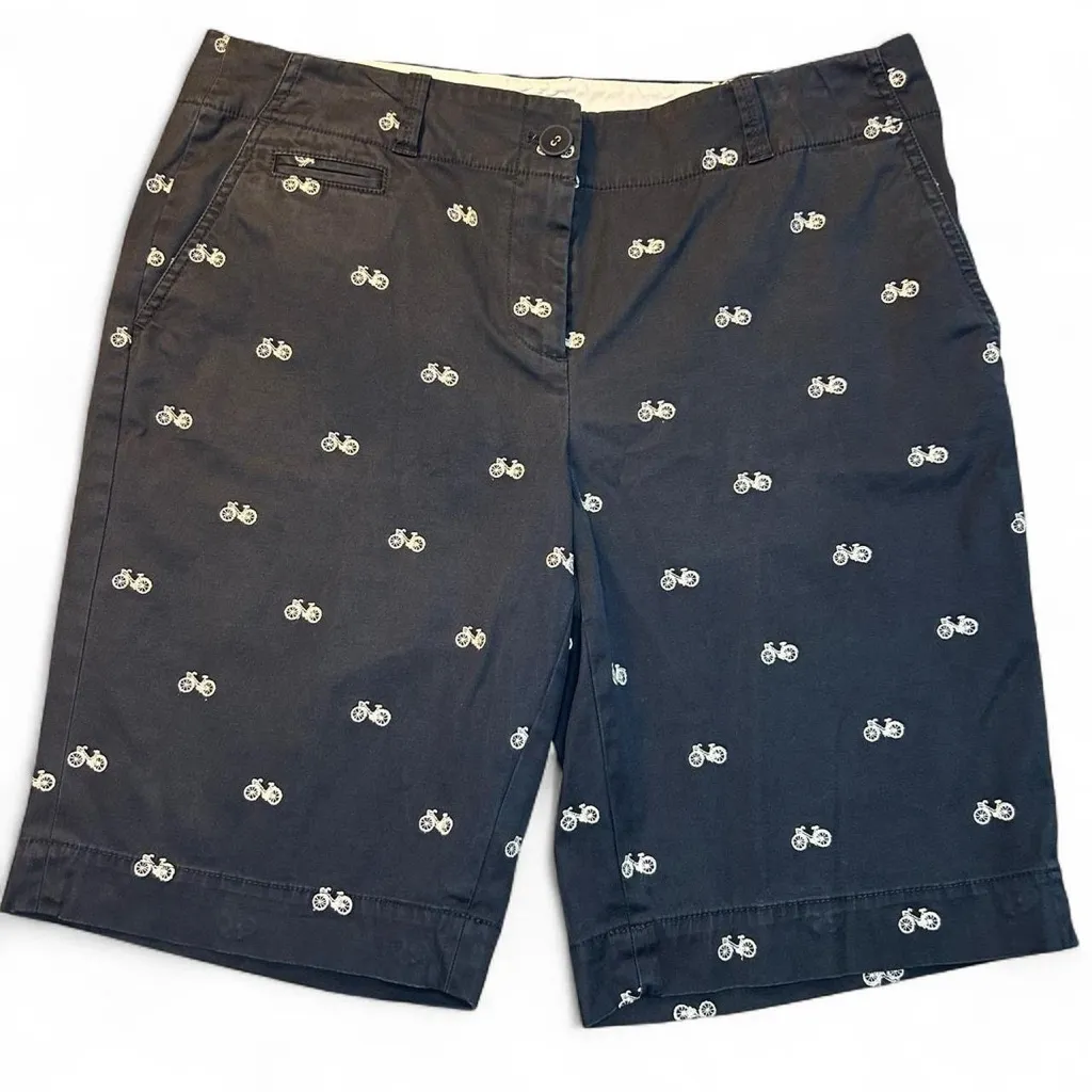 Talbots Bermuda Shorts | Navy Bicycle Print– Size 10 🚲 - Image 2