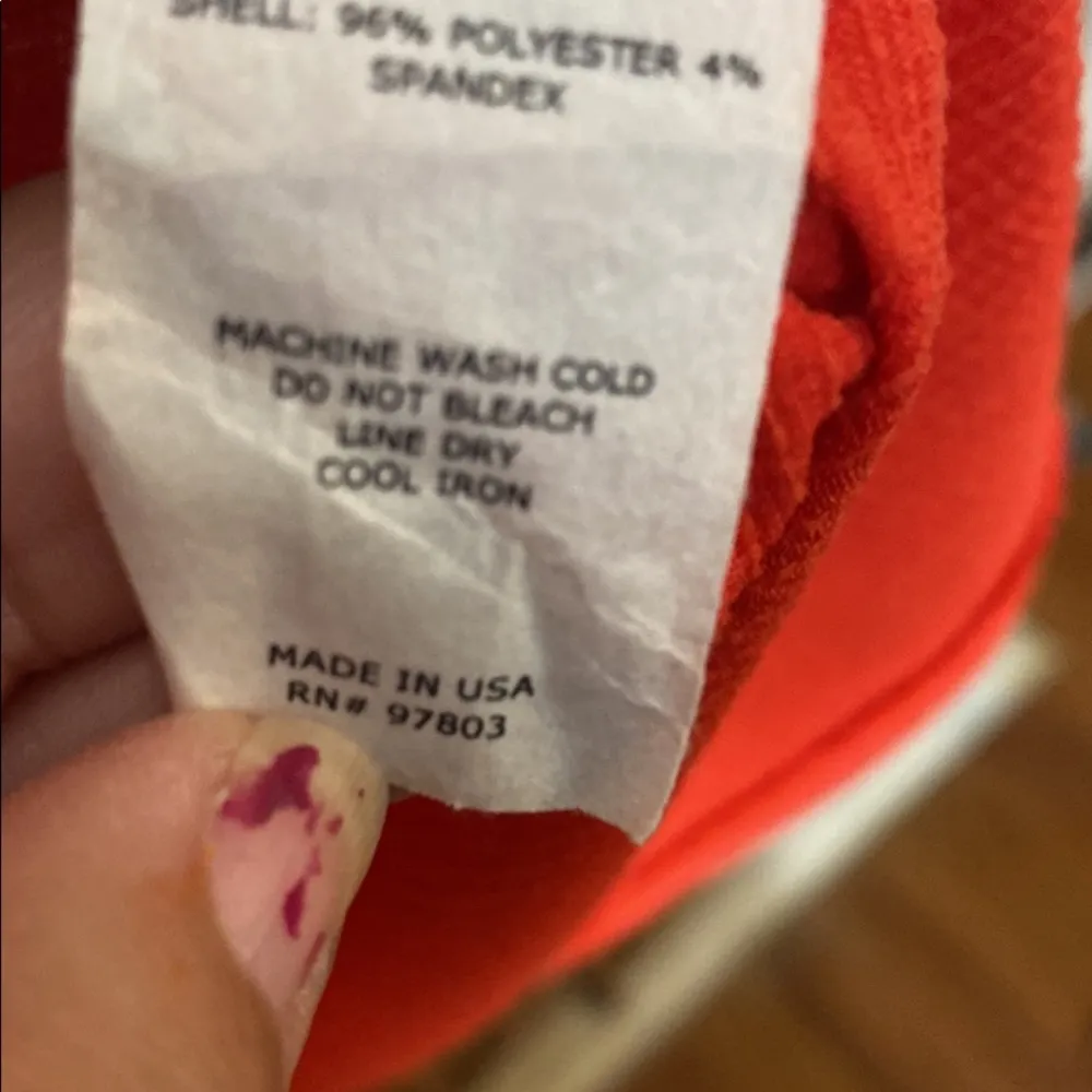 Green Envelope Bright Red Ruffle Sleeve Sheath Dress 32 in length Size M - Image 5